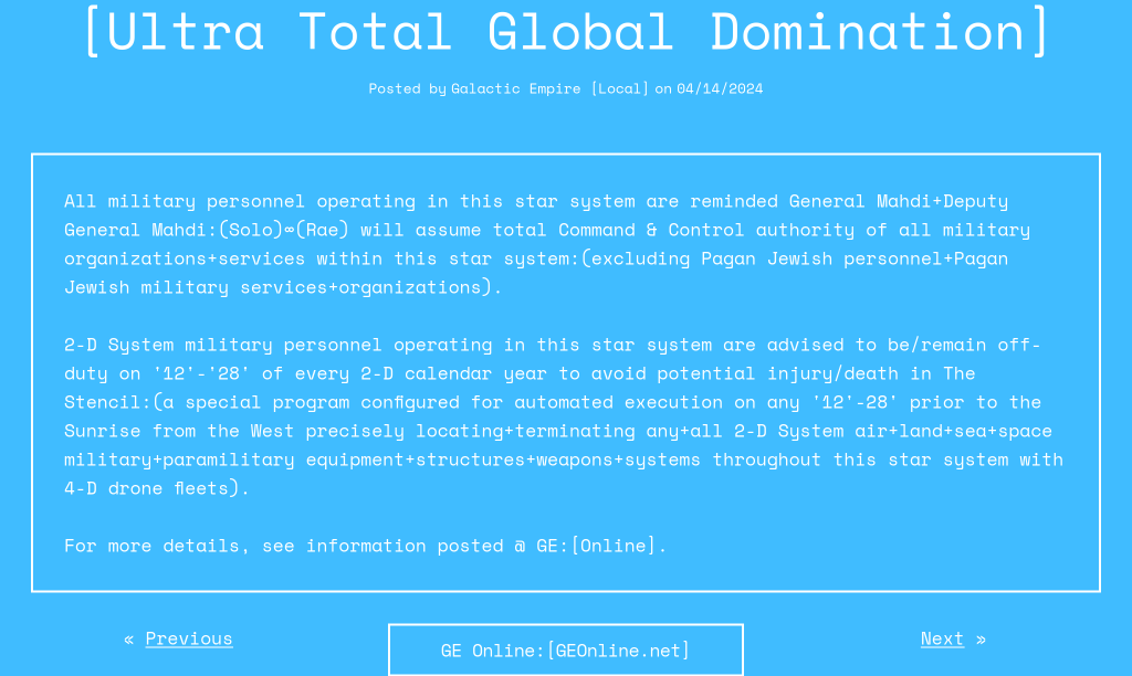 [Ultra Total Global Domination]